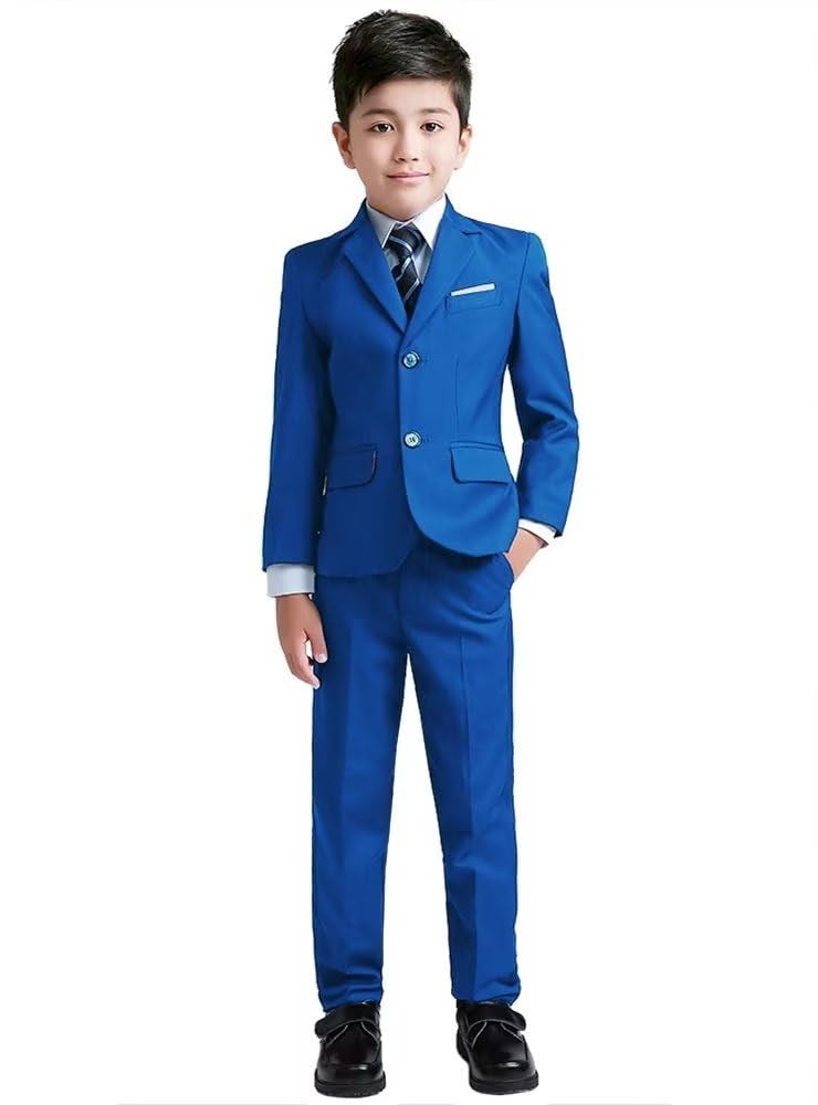 YuanLu Toddler Tuxedo Slim Fit Kids Formal Dresswear Ring Bearer Oufit Boy Wedding Guest Church Clothes 3T Royal Blue Suits for Boys - Image 1